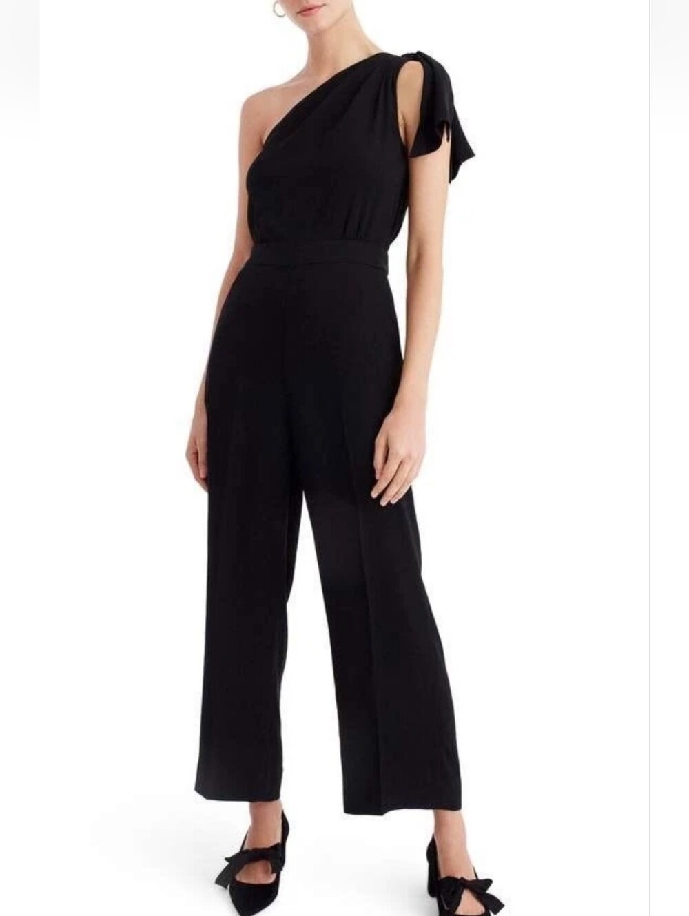 J.Crew One Shoulder Jumpsuit with Shoulder Bow